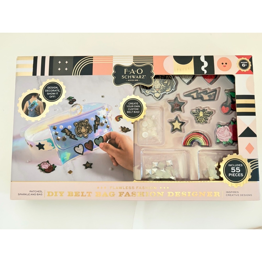 Girls Design Kit FAO Schwarz DIY Belt Bag Fashion Designer Crafts